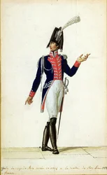 Oficer Garde du Corps króla Ludwika XVIII (1755-1824) w 1814 r.
